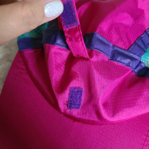 Vintage Columbia 90's Colorblock 5-Pantel Nylon Mesh Retro Hat One Size RARE - Picture 7 of 11